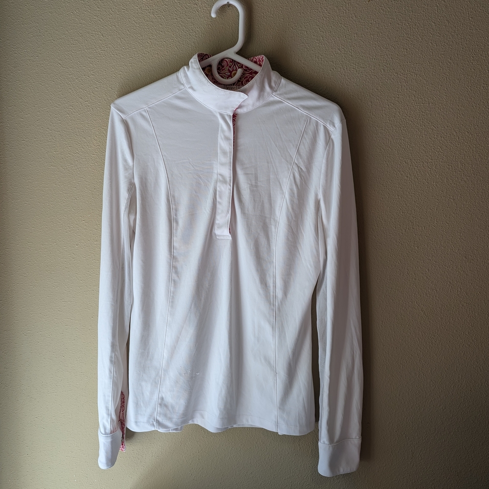 Womens Equestrian Riding Long Sleeve White Top